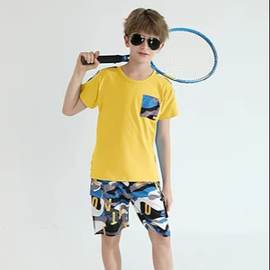 Conjunto de Camisa y Pantalones Cortos de Verano para Hombre, Traje Casual de Dos Piezas, Ligero y Transpirable, Venta al Por Mayor - Product Image 1
