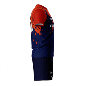 Ensemble maillot et short de football de qualité supérieure, sublimation, 100% polyester, respirant, séchage rapide, unisexe - Product Image 3