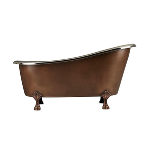 Baignoire autoportante en cuivre à pattes de chat, finition nickel, pour hôtels, complexes hôteliers, spas, villas et design d'intérieur - Product Image 1