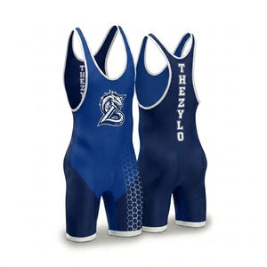 Reversibele custom worstel singlets, full sublimatie, high performance compressie powerlifting singlets, jeugd & volwassen maten - Product Image 1