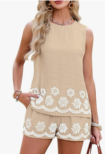 Women Casual Lounge Wear <b>Set</b> Summer Comfortable Two Piece Short Sleeve Outfit - Product Image 2