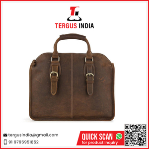 Maletín para Portátil de Cuero Genuino Marrón para Hombre con Estilo Clásico Vintage y Acabado Premium - Product Image 2