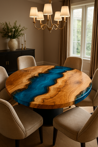 Plateau de table en résine polie de qualité supérieure |   Surface de luxe artisanale de designer pour tables à manger et projets d'intérieur, personnalisable pour Diwali - Product Image 4