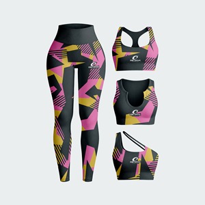 Women's 3 Piece Yoga Set <b>Zip</b> up Jacket <b>Sports</b> <b>Bra</b> High Waist Leggings Gym Workout Activewear Custom Logo OEM - Product Image 3