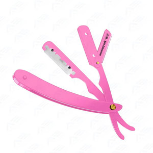 Navaja de Barbero Recta para el Rostro, con Logotipo Personalizado, Hoja Plegable, Afeitado Profesional, de Primera Calidad, para Salón y Cuidado Personal, con Acabado Rosado - Product Image 3