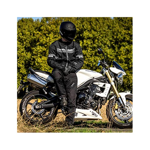 Veste de moto pour homme, manches longues, impression réfléchissante, coupe-vent, couleurs contrastées, polyester, toutes saisons, équipement de conduite pour adultes - Product Image 6