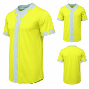 เสื้อเบสบอลขายส่ง ทนทาน เหมาะสำหรับทีม สวมใส่สบาย ทรง unisex สีดำ คอวี แขนครึ่งตัว พิมพ์ลายด้วยความร้อนด้านหน้า - Product Image 2