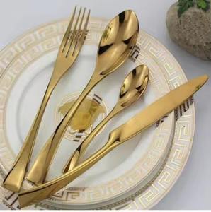 Juego de Cubiertos de Metal de Lujo para Presentación en Mesa, Cuchara y Tenedor, Ideal para una Configuración de Comedor Premium - Product Image 3