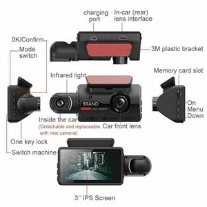 Videoregistratore a doppia lente per auto DVR Dash Cam a 1080P sensore fotocamera anteriore e interna - Product Image 3