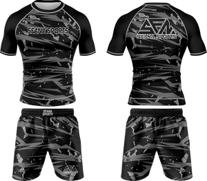 Men's BJJ No Gi Compression Set with Rash Guard and Fight Shorts for MMA Gym Workout and Training Use - Product Image 3
