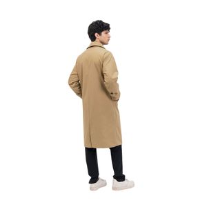 Manteau Trench Homme Élégant Écologique Respirant en Coton et Polyester à Boutons Simple pour Printemps, Automne et Hiver - Product Image 2