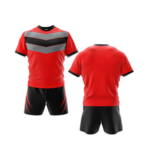 Ensemble de maillots de rugby unisexes 100% polyester à séchage rapide, personnalisés par sublimation, chemises longues respirantes, shorts, uniforme de rugby pour hommes - Product Image 4