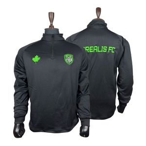 Camisetas casuales de invierno para hombre, de tejido de rizo francés, de secado rápido, con cremallera de 1/4, ajuste delgado, de fábrica OEM, personalizadas, de punto, capa intermedia, para Hurling - Product Image 1