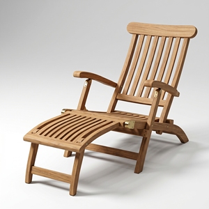 New modern minimalist Steamer Lounge Chair Recliner Wooden Folding Sun Lounger with <b>Footrest</b> <b>Adjustable</b> Armchair Outdoor Garden - Product Image 1