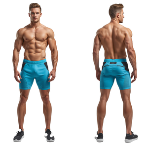 Shorts de sport pour hommes, fabricant sur mesure, fitness, entraînement, course à pied, vêtements de sport athlétiques, respirants, séchage rapide, évacuation de l'humidité - Product Image 3