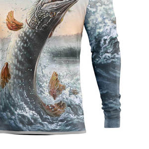 T-shirts de pêche personnalisés pour l'extérieur, vente en gros, fabricant OEM, fournisseur, tee-shirts en polyester anti-UV, marque privée, production en vrac - Product Image 5