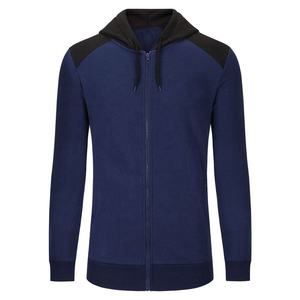 Sudadera con Capucha Azul para Hombre, con Cierre, Manga Larga, Color Sólido, Transpirable, de Poliéster, para Otoño - Product Image 1
