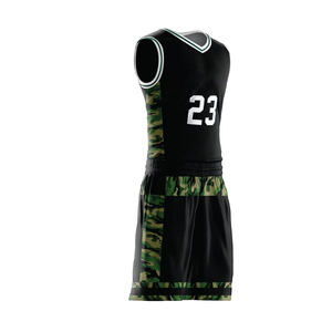 Best Selling Mens Basketball Uniform Jersey Shorts Set Breathable Sleeveless Plus Size Printed 100% Polyester - Product Image 6