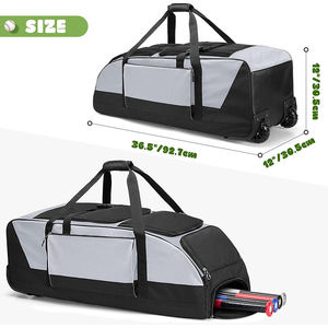 Sac de baseball à roulettes grande capacité Bagnex 5070L, sac de sport imperméable pour équipement de softball avec roues, 600D personnalisable pour hommes et femmes - Product Image 3