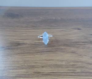 Blue Calcite Point <b>Ring</b> Sterling Silver Gemstone Point <b>Ring</b> Healing <b>Crystal</b> Jewelry Adjustable <b>Ring</b> Gift For Her - Product Image 4