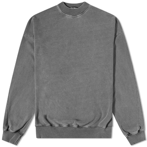 Sudadera de Cuello Redondo para Hombre, 280 g/m², Felpa Gruesa, Transpirable, Poliéster/Algodón, Color Negro Sólido Lavado, Estilo Vintage, Estampado 3D, Bordado - Product Image 3