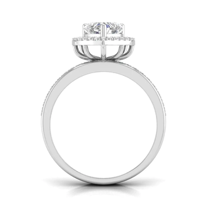 Anillo de Compromiso con Diamante Solitario Corte Corazón, Grado IGI D-E-F VVS-VS, Oro y Plata, Inventario B2B, Directo de Fábrica - Product Image 3