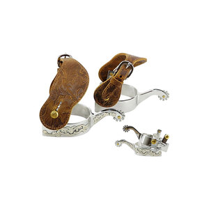 Espuelas de acero inoxidable para caballos, equipo ecuestre, espuelas resistentes para montar a caballo. - Product Image 1