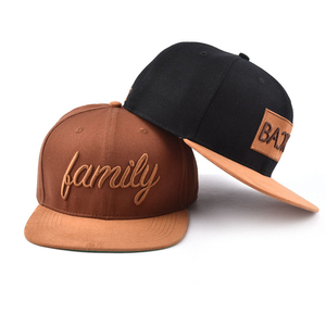Family Back Embroidered Snapback Cap Unisex Street Style Casual Hat Brown <b>Black</b> Two Tone Flat Brim Adult 58-60CM - Product Image 3