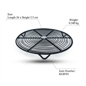 Support rond en métal noir pour plat chaud, dessous de plat résistant à la chaleur, support de cuisine, grille de refroidissement en fil métallique, protection de table, vente en gros OEM - Product Image 4