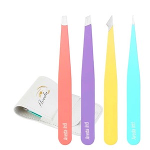 Pince à épiler colorée pour sourcils en acier inoxydable, outil de beauté de précision personnalisé pour l'épilation du visage, pointe inclinée AVEDAINTL - Product Image 1