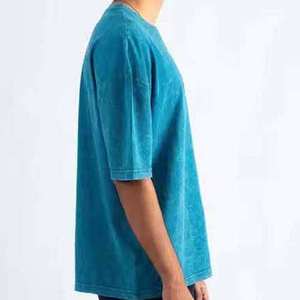 Camiseta de hombre de corte holgado, 100% algodón, ecológica, transpirable, 220g, con estampado digital de logotipo personalizado, lavado ácido, estilo urbano y deportivo. - Product Image 3