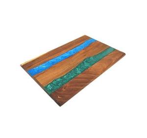 Planche à découper ronde en résine avec manche en bois, compatible lave-vaisselle - Product Image 2