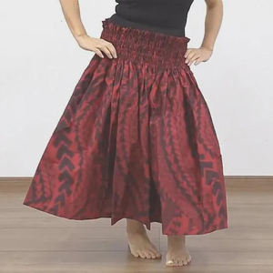 Falda Luau de Estilo Vibrante Hecha a Mano con Bordado Floral Otoñal, Cómoda, con Cintura Elástica, Estilo Isleño - Product Image 6