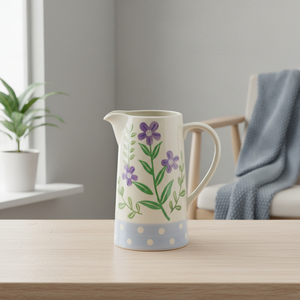 Carafe en grès de qualité supérieure 3460936-1.8, motif floral estampé tout autour, 1800 ml - Product Image 5