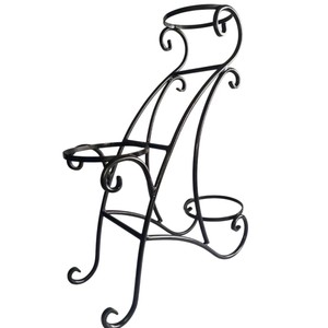 Elegante Soporte Decorativo de Hierro de 3 Niveles para Plantas, Soporte de Metal Negro en Forma de S para Macetas, Estante de Exhibición para Decoración de Jardín y Balcón - Product Image 1