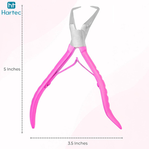 Pince à épiler professionnelle pour extensions de cheveux, en acier inoxydable rose, double usage, efficace, légère, abordable et durable - Product Image 6