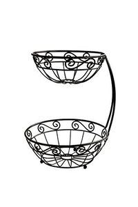 Support à fruits en métal à deux niveaux pour le rangement sur comptoir de cuisine et l'organisation de la décoration intérieure moderne - Product Image 4