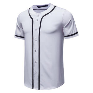 Maillot de baseball personnalisé pour homme, unisexe, manches courtes, boutons sur le devant, couleur unie, polyester respirant, vêtements de sport - Product Image 3
