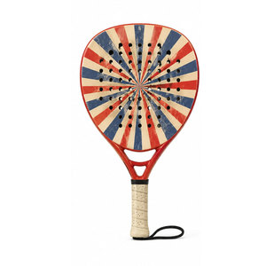 Raquette de padel Teardrop avec motif rayé, poignée antidérapante pour le plaisir en plein air, construction en bois durable, ajustement universel - Product Image 2