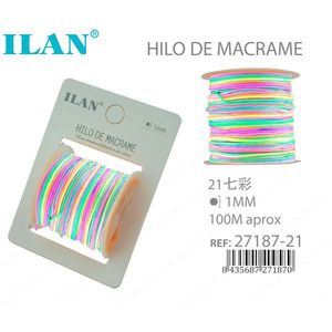 Filo per Macramè ILAN 1mm 100M Multicolore per Lavori Artigianali - Product Image 1