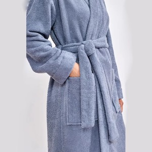 En stock, peignoir de luxe pour hôtel, personnalisé, unisexe, adulte, 100% coton éponge, thermique, longueur genou - Product Image 4