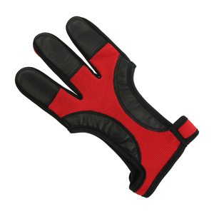 Gants de tir à l'arc en cuir à 3 doigts, gants de protection réglables, confortables pour les sports de plein air, OEM - Product Image 2