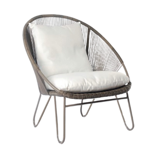 เก้าอี้นั่งหวายทำด้วยมือแบบทันสมัยพร้อมขาโลหะแบบกลมสำหรับห้องนั่งเล่นในร่มหรือการตกแต่งกลางแจ้งสำหรับสวน - Product Image 6