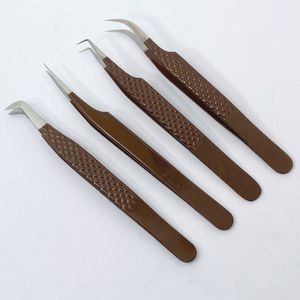 Precision Stainless Steel Smooth Tip <b>Eyelash</b> Tweezers Set with Storage Case for Lash Extension <b>Application</b> - Product Image 5