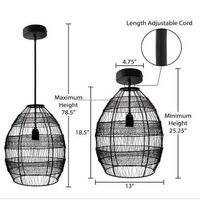 Lampe classique plafond en métal décoratif abat-jour suspendu pandend dans un design européen moderne utilisation pour la décoration
