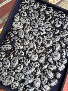 MAHNAJ GEMS Wholesale Natural Snowflake Obsidian Loose Gemstones AAA Grade Polished Cabochon Beads for DIY Jewelry - Product Image 4