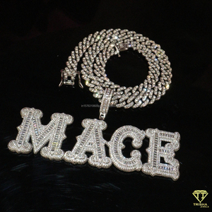 สร้อยคอจี้รูปดาวสุดหรู ประดับเพชรแบบ Iced Out พร้อมสายคิวบา ของขวัญเครื่องประดับแฟชั่นสำหรับเขา - Product Image 6