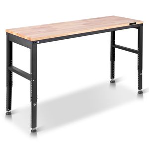 Banco da Lavoro Regolabile in Acciaio Resistente, Capacità 907 Kg, 155 x 51 cm, Regolazione Altezza 69-91 cm per Lavori in Garage - Product Image 3