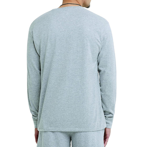 T-shirt à manches longues de haute qualité pour hommes, vêtements unis, mode masculine, t-shirt respirant à col rond et manches longues - Product Image 3