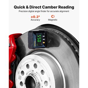 2 Pezzi Strumento per Allineamento Ruote in Acciaio al Carbonio Resistente con Goniometro Digitale, 2 Nastri di Misurazione, Piastre di Misurazione Angolo Camber in Acciaio al Carbonio - Product Image 3